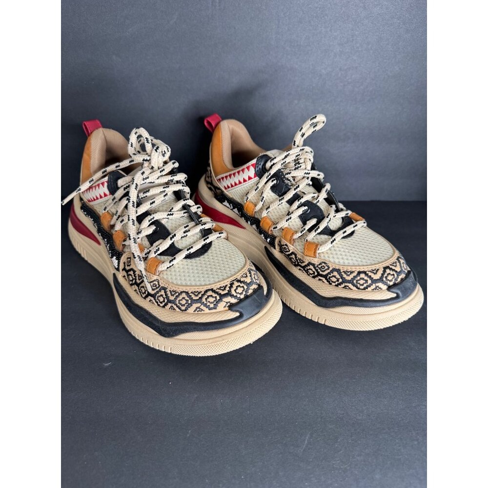 FARM RIO Multicolor Apolo Sneaker Beads Embroidered EU 38 US 7 Black Cream NIB